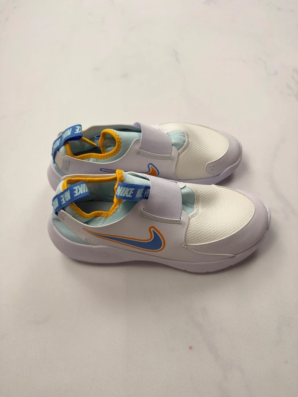 Nike Slip-On Sneakers White Blue Orange Modern - Girls 7Y